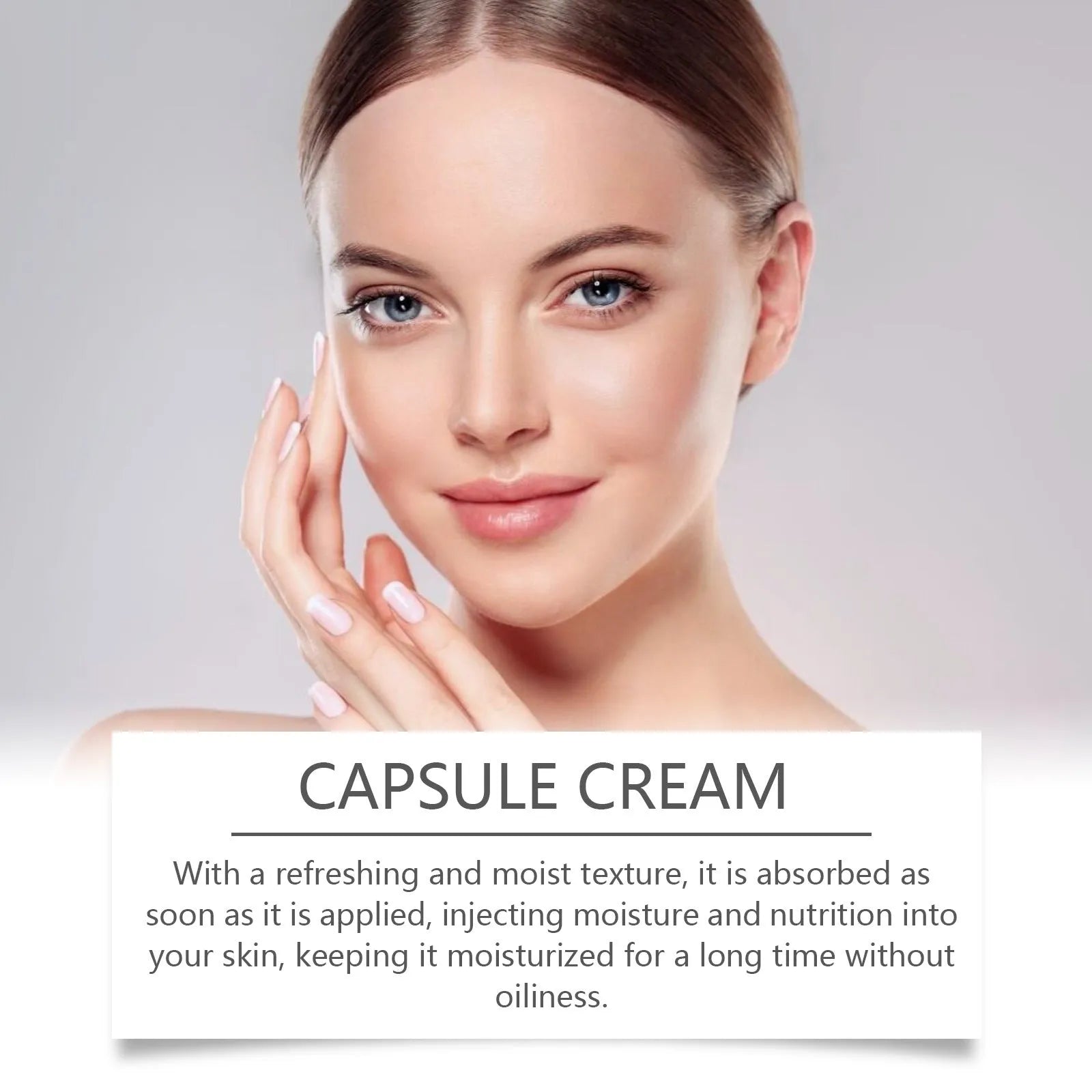 55g jar of easy absorb nourishing moisturising cream with gel and white balls, containing tranexamic acid and nicotinamide