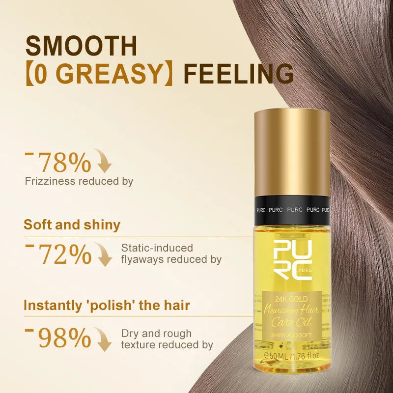 50ml yellow hair care essential oil bottle for scalp treatment and curly hair repair