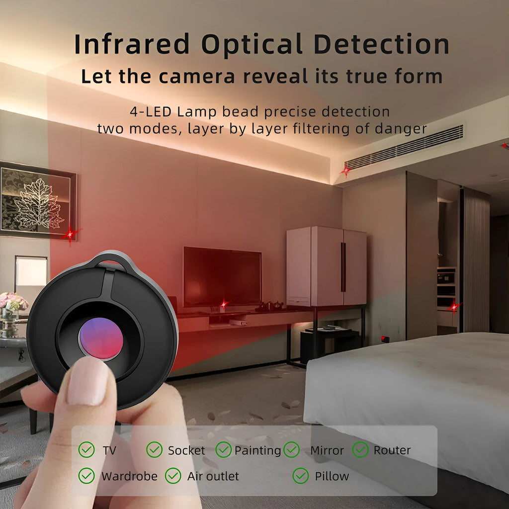 S600 model compact infrared camera detector for finding hidden surveillance devices.