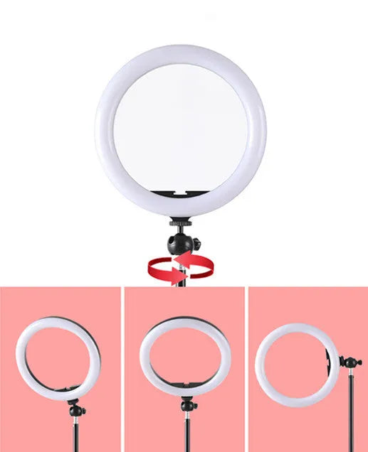 10 inch ring selfie light with adjustable metal bracket for smartphone photography