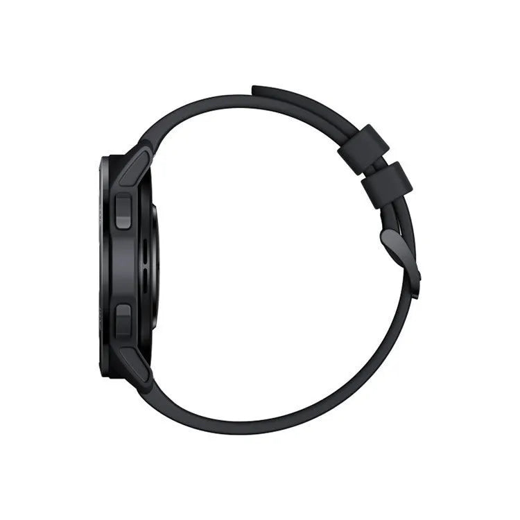 Smart watch with dual band GPS and motion pedometer features, swimming waterproof rating, and silicone wrist strap