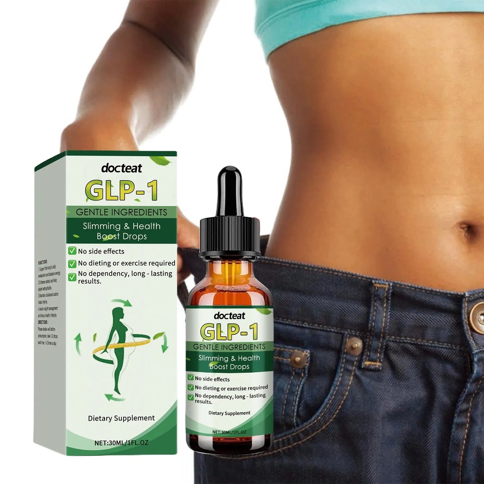 30ml droplet bottle of Management Drops Multiple Plant Extraction with herbal extracts including mint leaf and curcumin