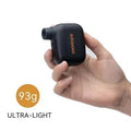 Black AS100 mini electric bicycle pump with USB charging cable and waterproof storage bag
