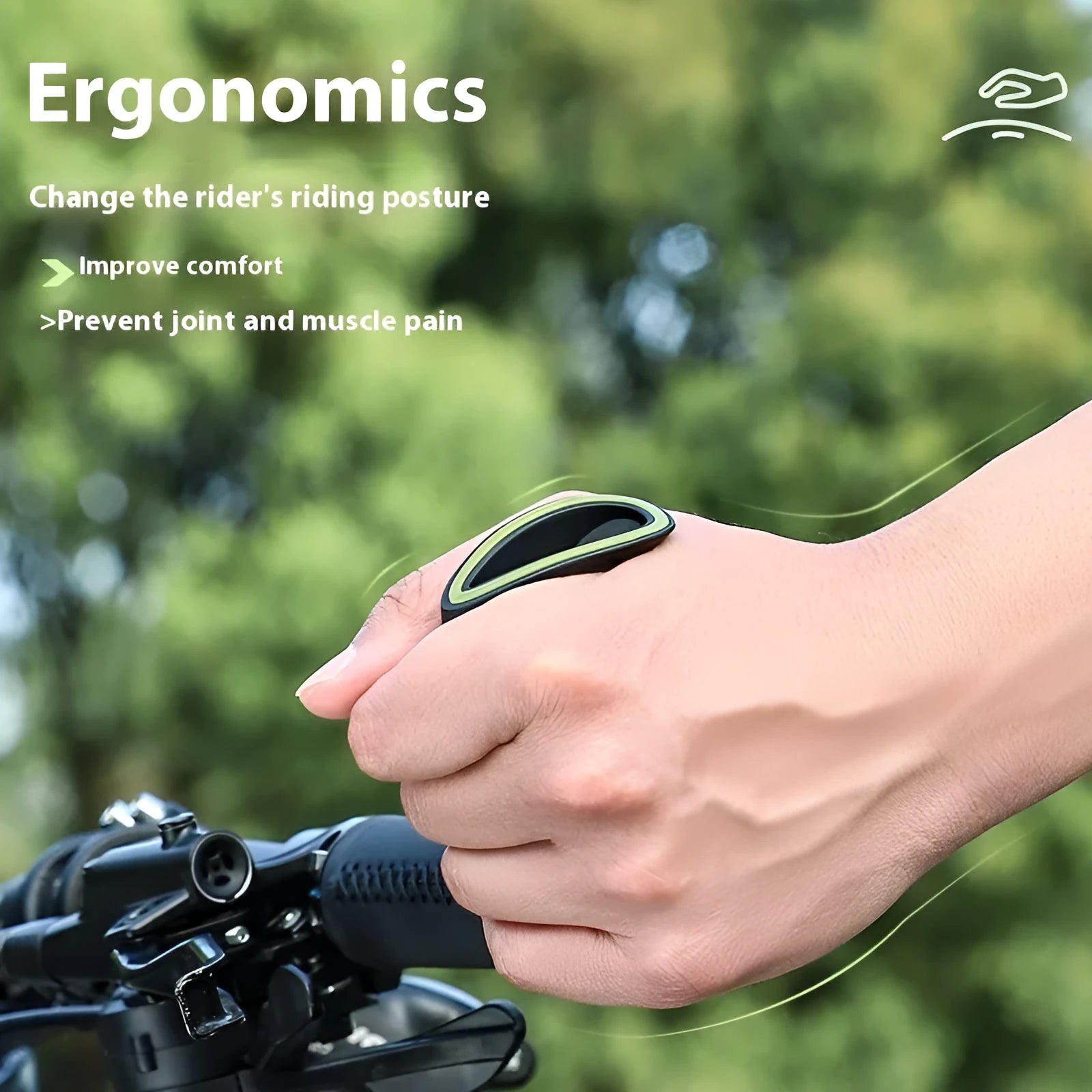 Pair of adjustable nylon bicycle handles in free size for universal cycling fitting