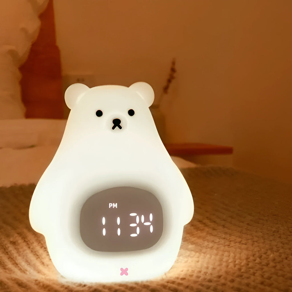 Big White Bear cartoon style silicone night light with remote control