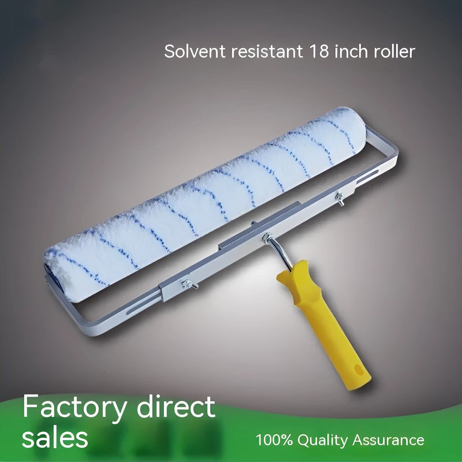18-inch paint roller set with long, medium, and short hair brush heads and engineering plastics barrel