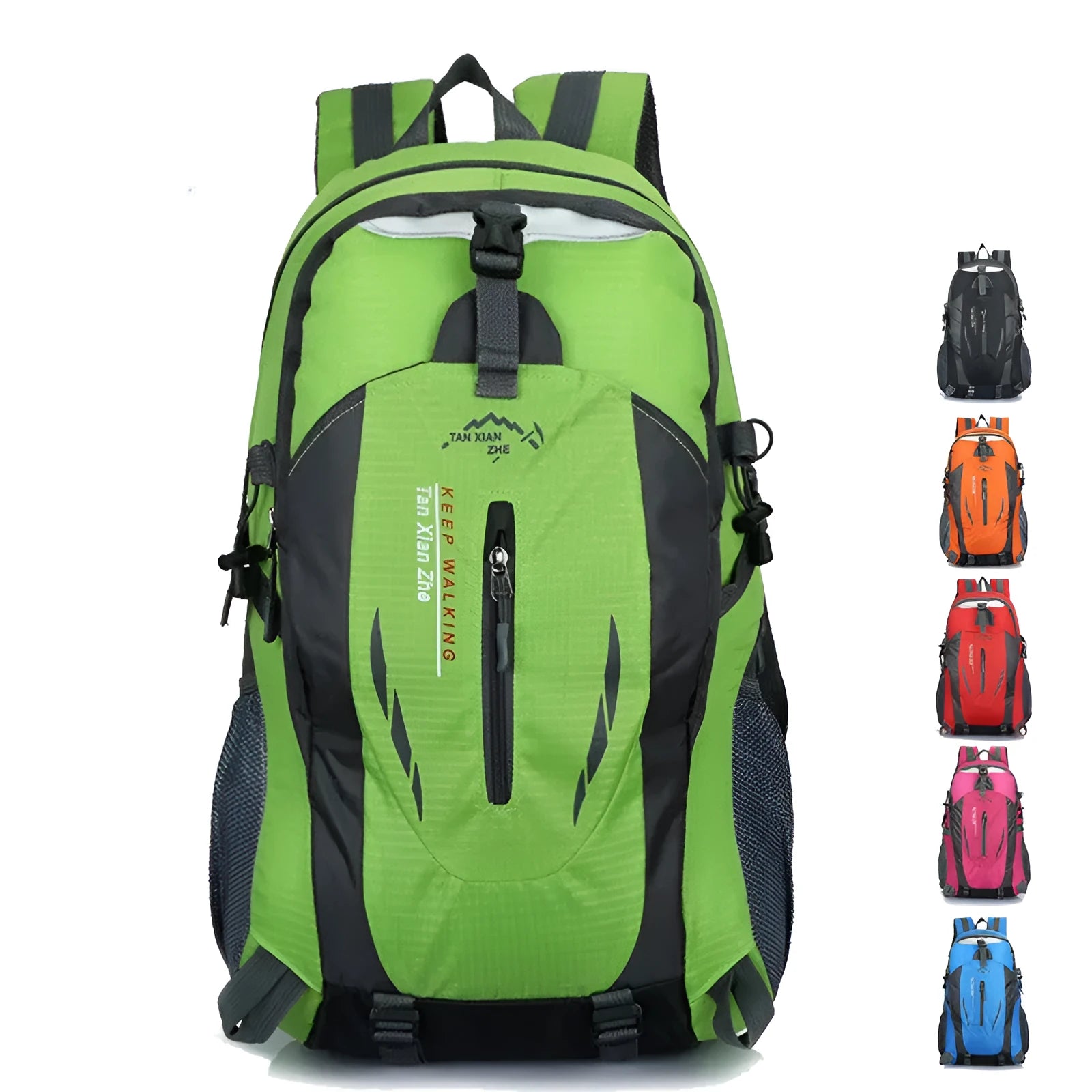 Large outdoor travel backpack in Oxford cloth with multiple compartments and dual shoulder straps