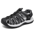Women's toe box sandals with leather mesh upper and rubber sole in a range of colours