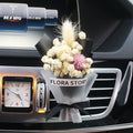 Dried flower car air vent aromatherapy piece clipped onto a car air outlet
