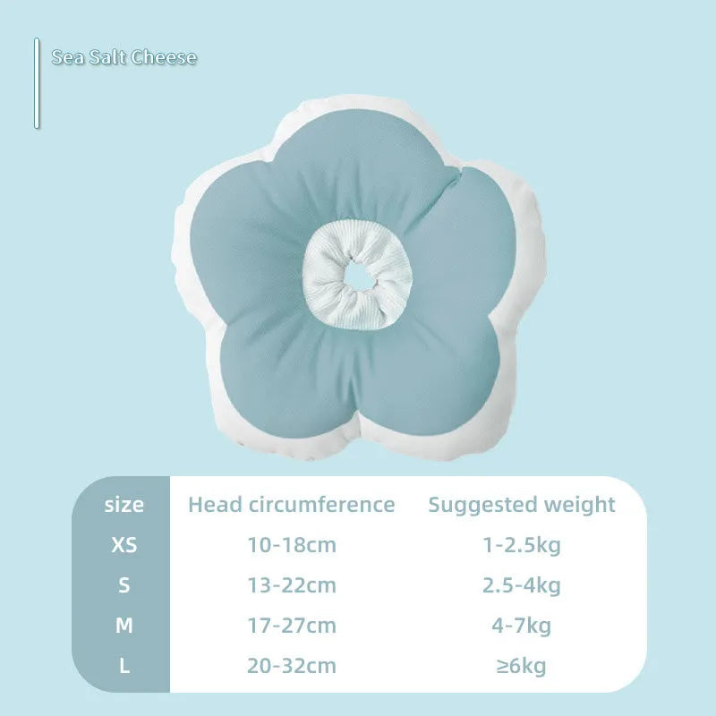 Adjustable cotton flower neck pet collar for cats and small dogs in pink colour