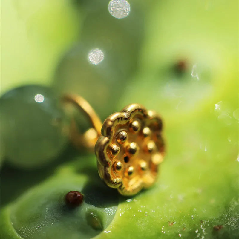 Green Hetian jade bracelet with vintage beads, ethnic style, natural stone jewellery for women