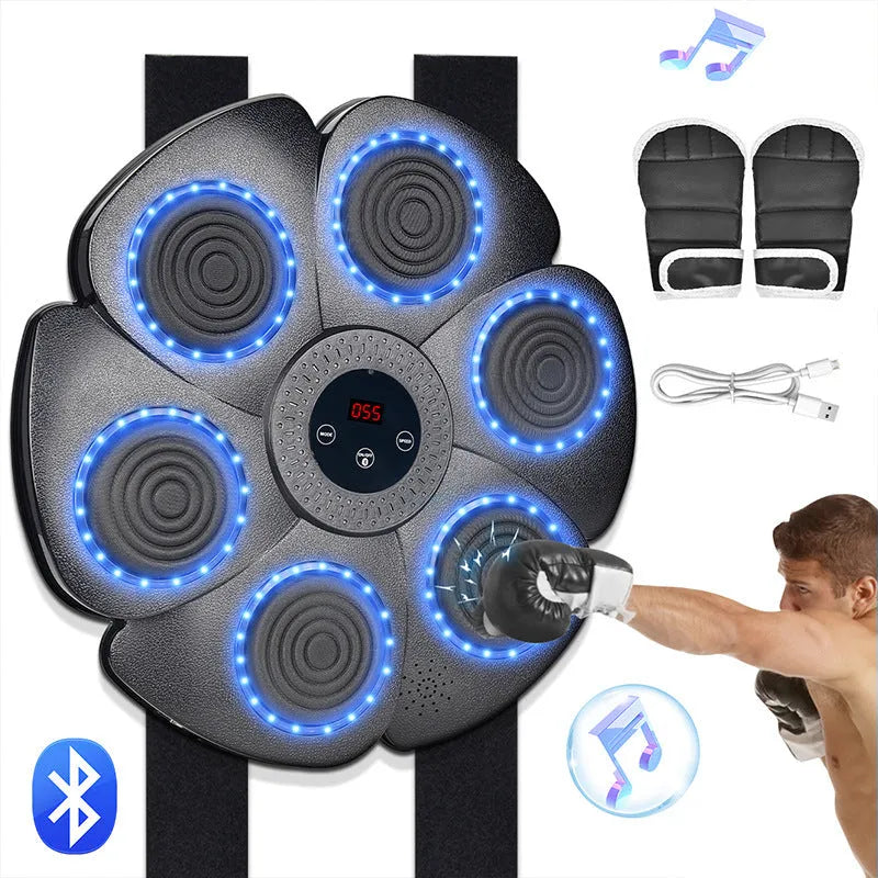 Smart music boxing machine wall target with Bluetooth and LED lights for indoor teenage training