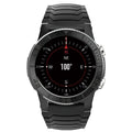 Black smart watch with 48mm dial GPS heart rate stress compass and 22mm band