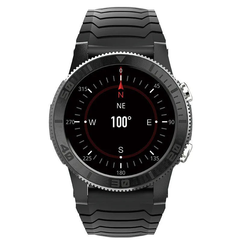 Black smart watch with 48mm dial GPS heart rate stress compass and 22mm band