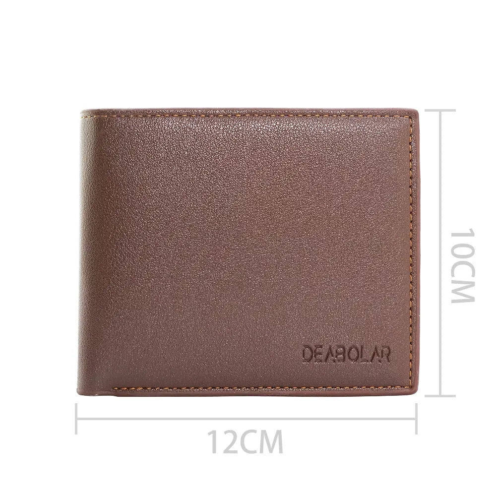 Men's brown leather wallet with a zipper closure, shown front view.