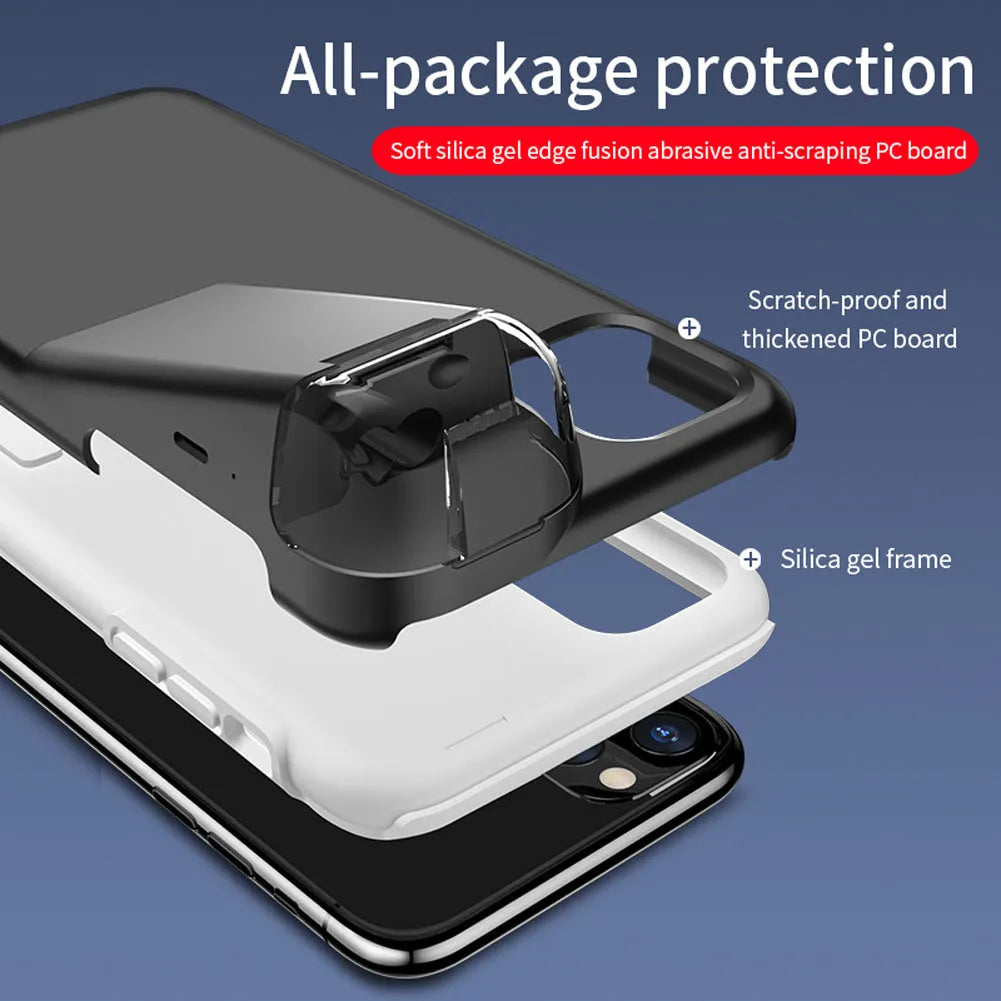 2-in-1 matte acrylic and silicone case cover for iPhone and AirPods charging case in black