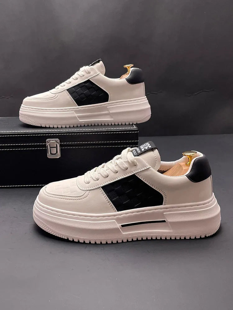 Unisex white casual sports shoes with green accents featuring cloth upper and rubber foam sole