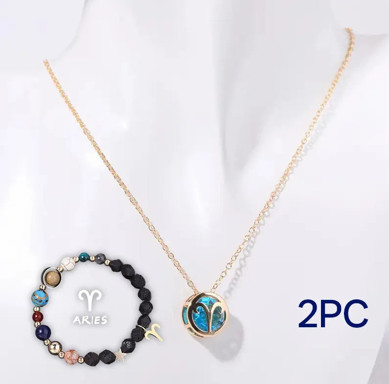 Natural stone beaded necklace and bracelet set with genuine stone beads in a matching style
