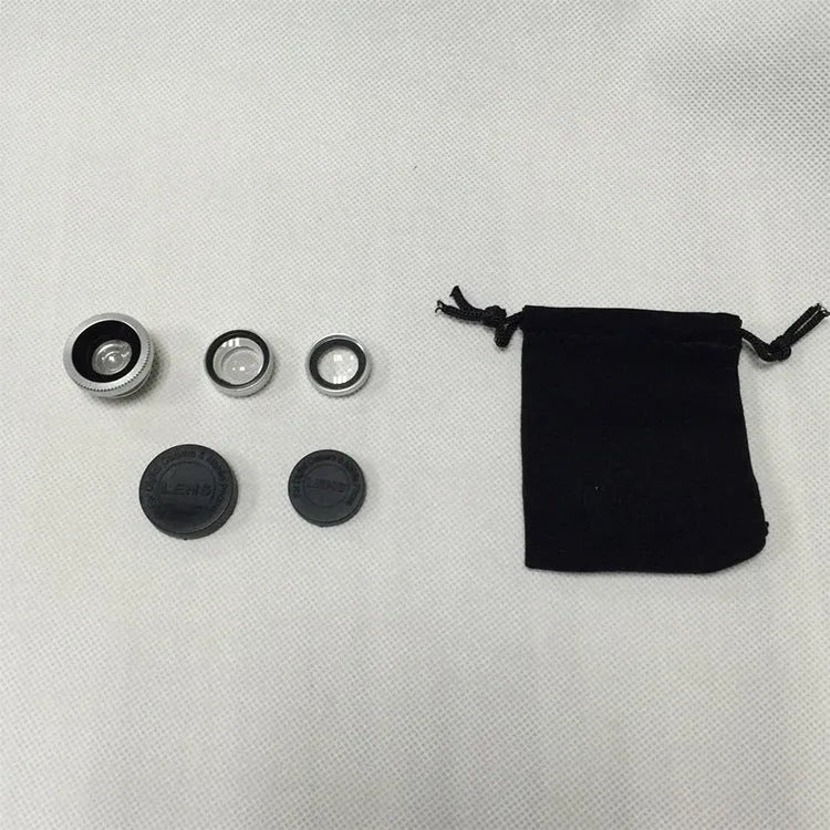 Three-in-one mobile phone fisheye lens with clip-on design for wide-angle and macro photography