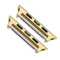 Stainless steel Apple Watch ear connector adapter in silver finish with 22mm width for 44mm watch case