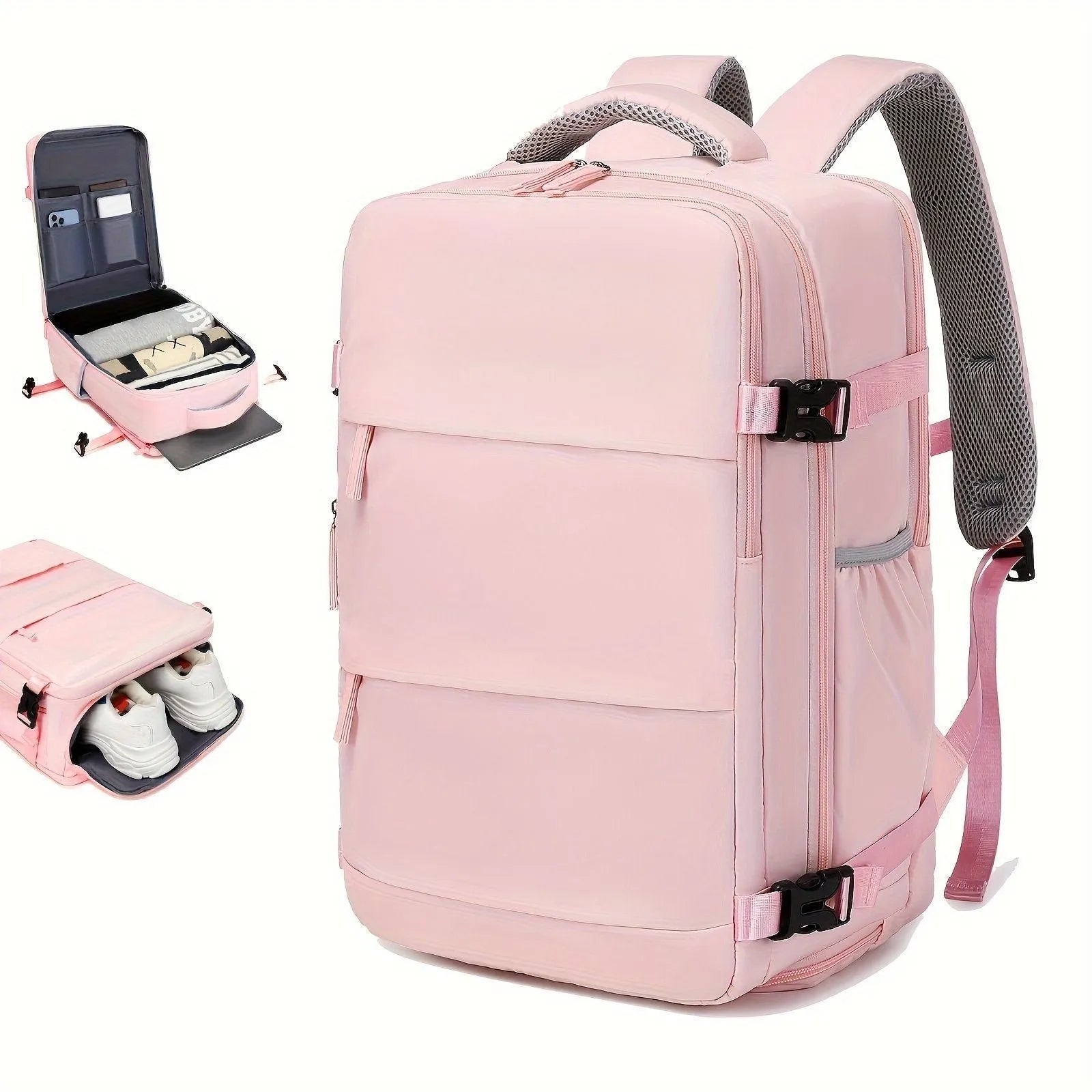Large capacity multifunctional nylon travel backpack for men in black 235 simple