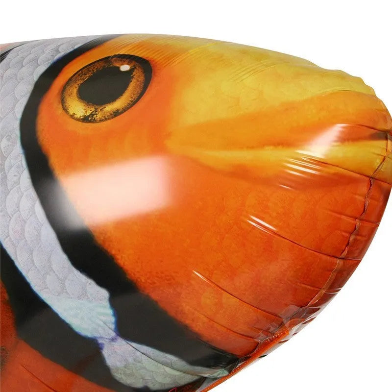 Large remote control shark inflatable balloon flying indoors with infrared controller.