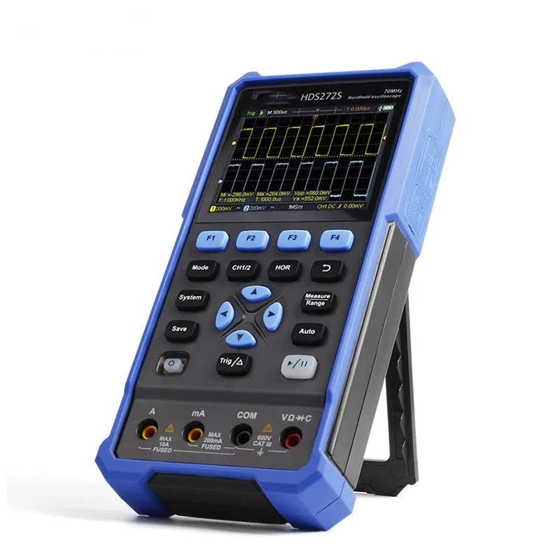 Handheld digital oscilloscope with probes and accessories for automotive and electronics repair diagnostics