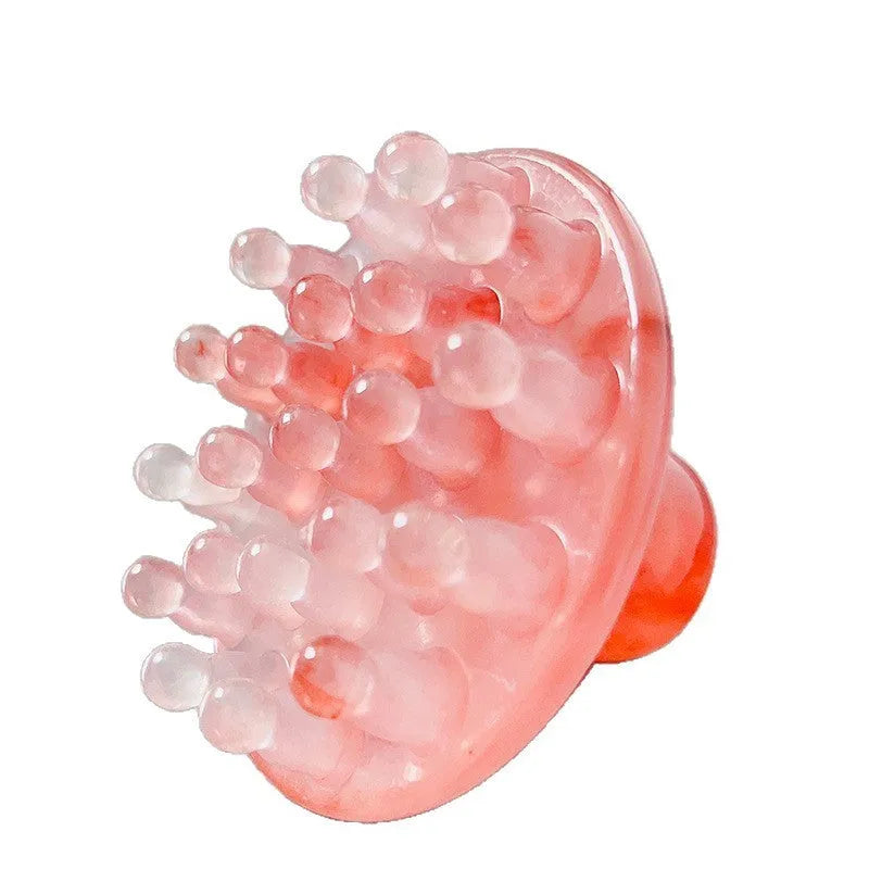 Disc massage comb with 21 teeth in brown colour for head meridian massage