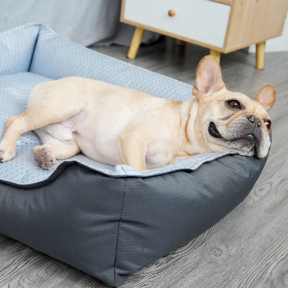 Soft summer cave-style pet bed with removable cover for small to large dogs and cats up to 30kg