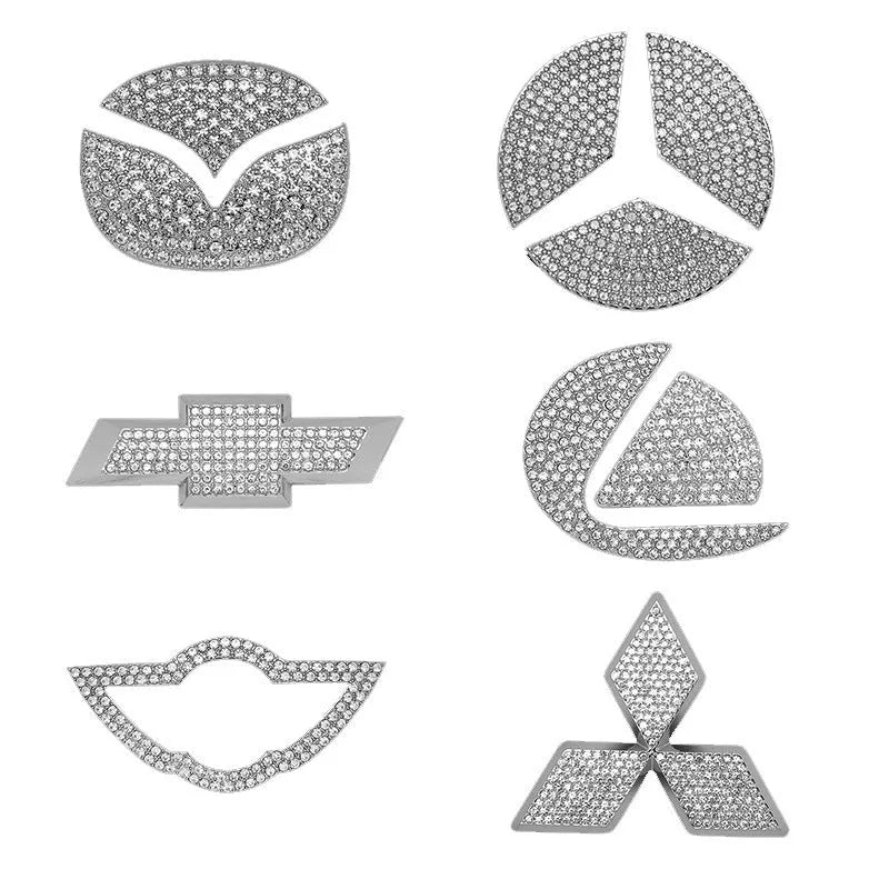 Zinc alloy car steering wheel sticker with diamond inlay pattern for Toyota models