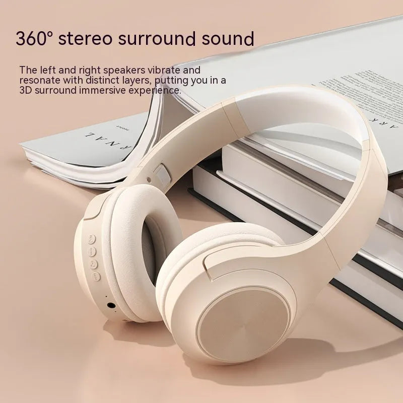 Wireless Bluetooth headset in ivory white, chalk black or youth green with head-mounted design