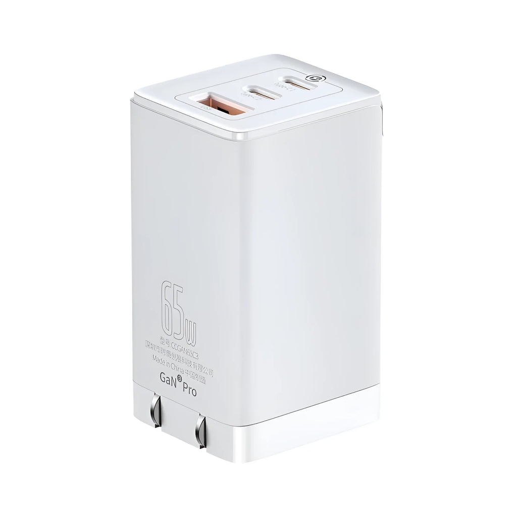 White multi-port fast charge compatible charger with USB and Type-C ports for 12V lithium batteries