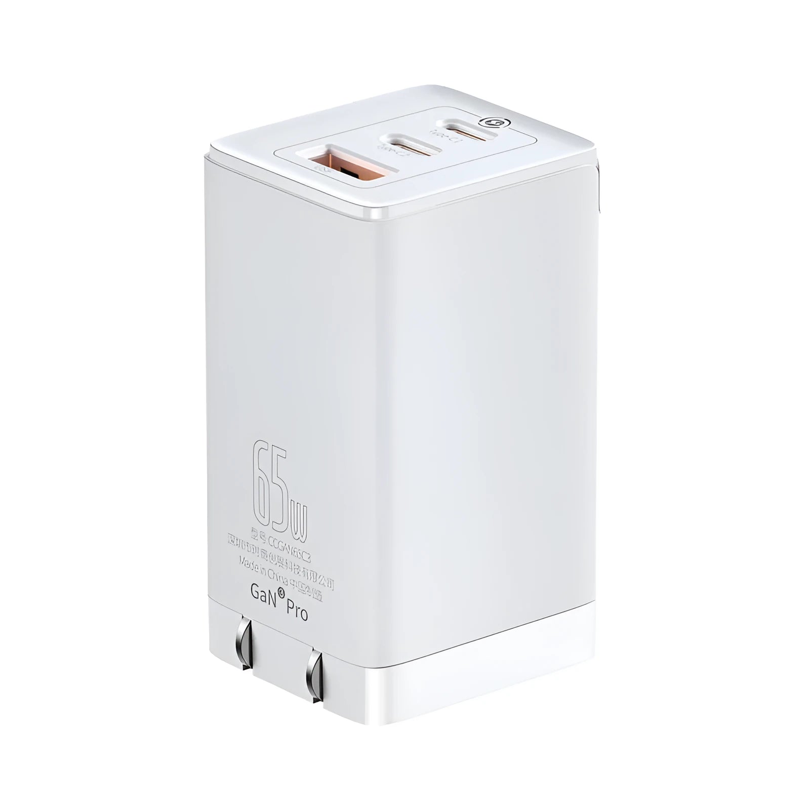 White multi-port fast charge compatible charger with USB and Type-C ports for 12V lithium batteries