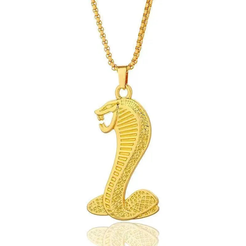 Gold tone geometric pendant necklace with inlaid zircon stones women's jewellery