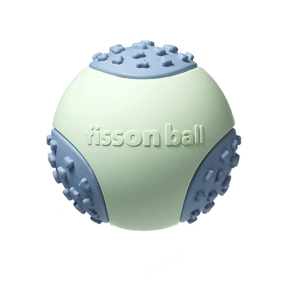 Green rolling ball dog toy with motion-activated movement for small and medium-sized dogs