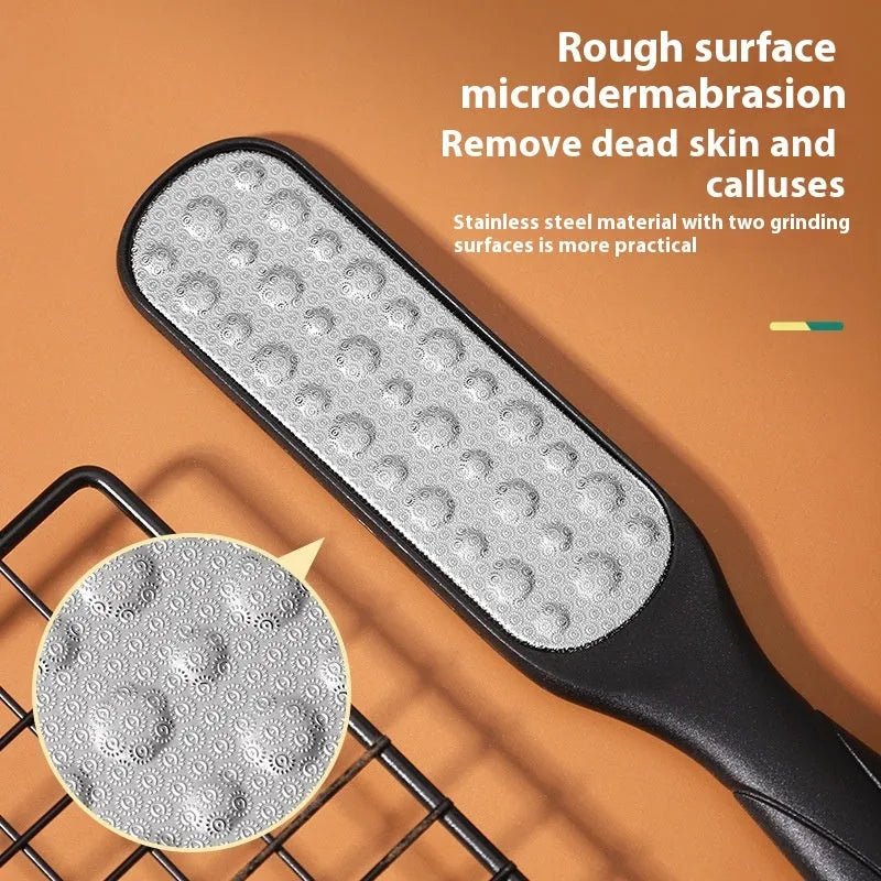 Double-sided stainless steel foot grinder tool for callus removal and foot care