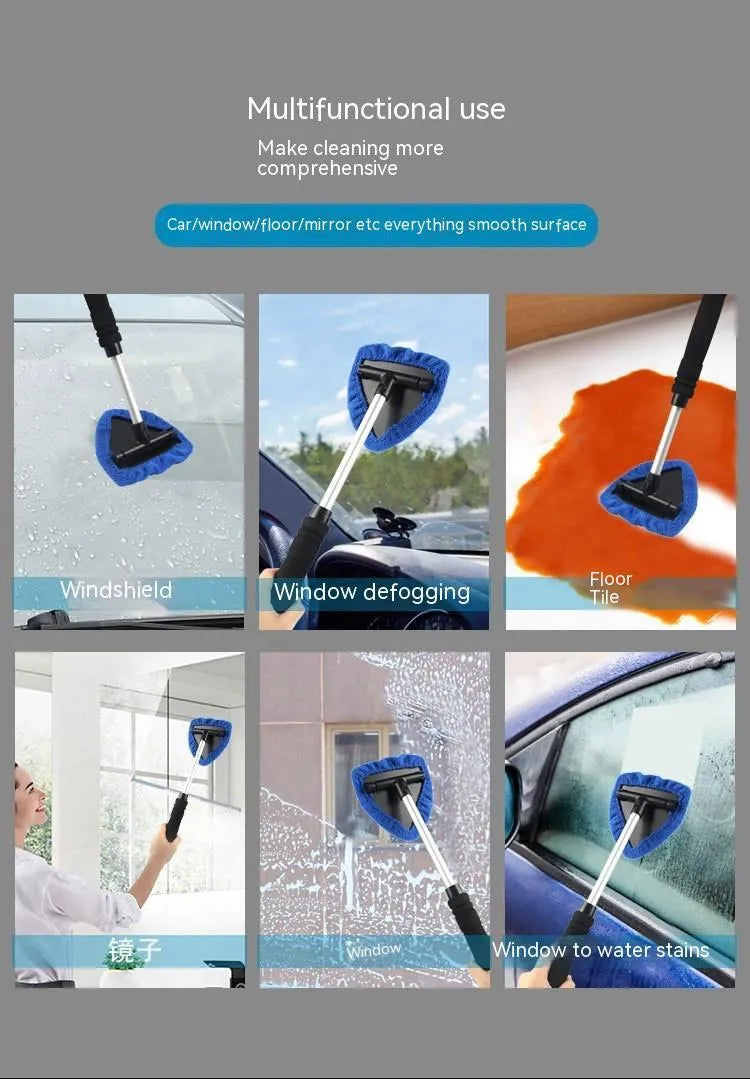 Car windshield window cleaning brush plastic handheld in red green and sapphire blue colours