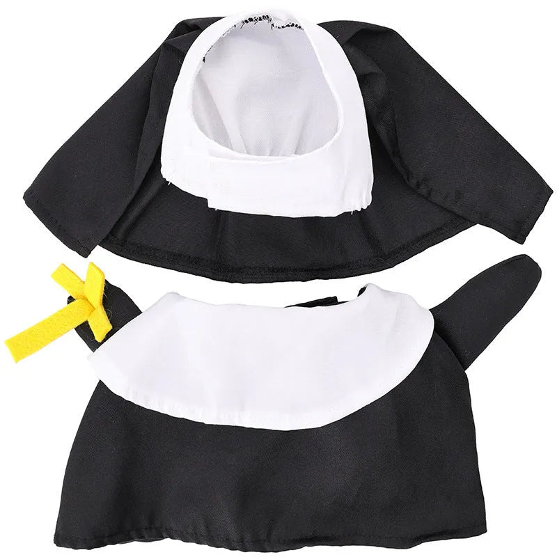 Black polyester nun costume for cats and dogs, free size, Halloween pet dress-up