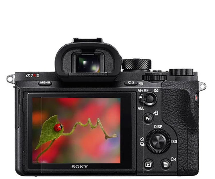 White tempered glass screen protector with 2.5D edge sweep for Sony A6400 camera