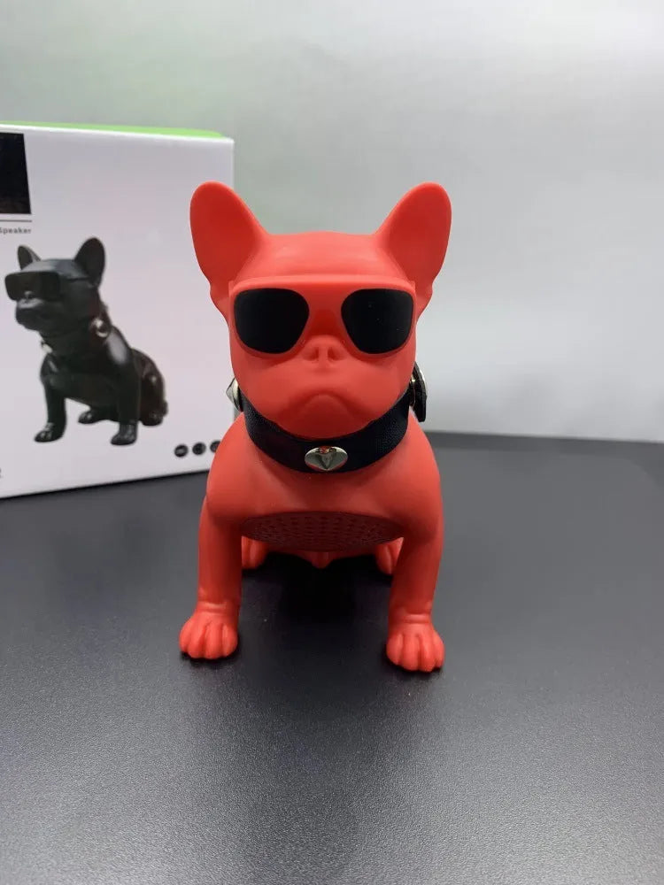 Mini full body bulldog Bluetooth speaker in black, red or white colours