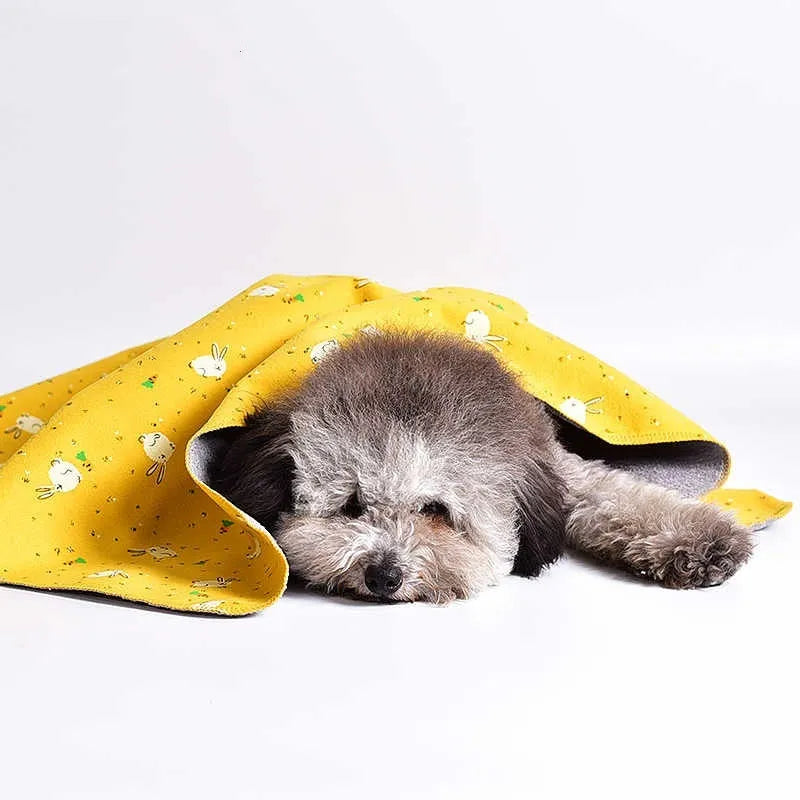 Pet double-sided cotton velvet kennel mat with dinosaur pattern in grey colour on a light background