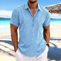 Men's business casual cardigan in light gray cotton blend with long sleeves and loose fit