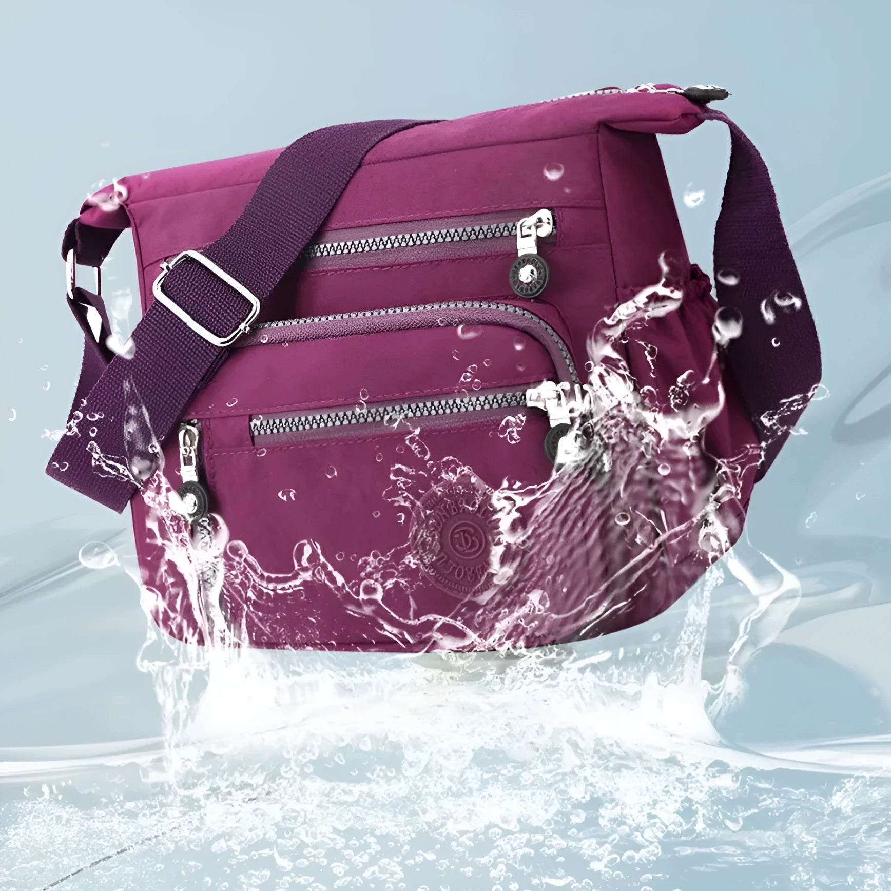 Nylon messenger bag with square vertical shape in one of five colour options