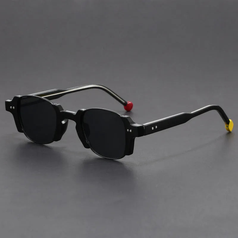 European and American retro pin square frame sunglasses AC lens PC frame