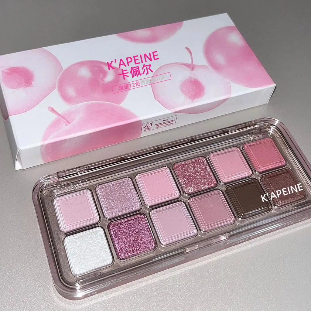 Creative Home 12 colours eye shadow plate in peach apple or cherry plum colour classification