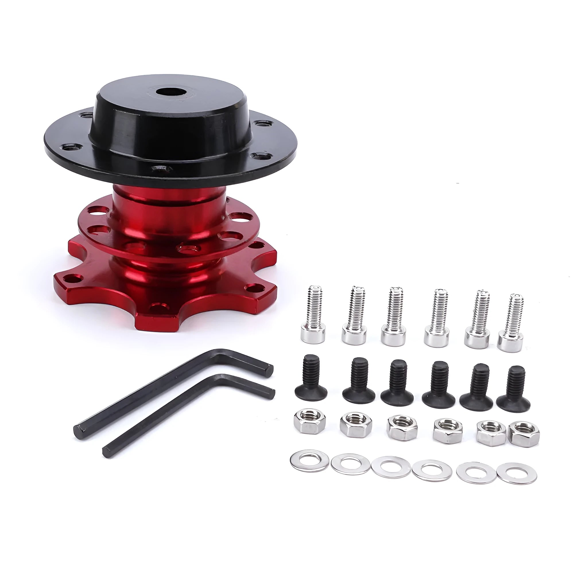 Car modification steering wheel quick release adapter in five colour options: black, red, blue, silver, gold