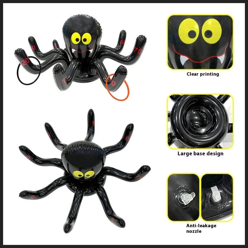 Colourful inflatable PVC throwing toy with octopus ferrule design for Halloween games