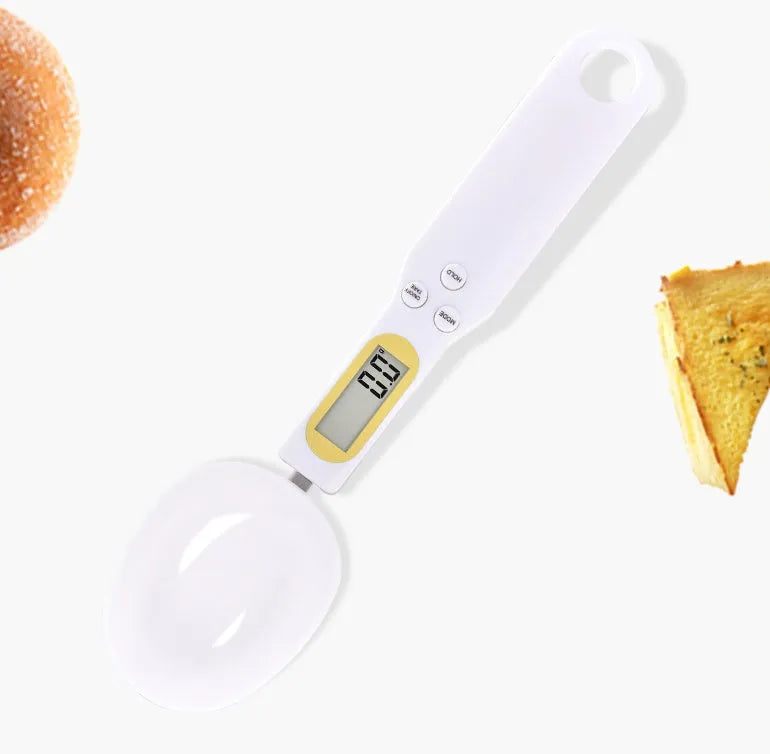 Household electronic measuring spoon scale with ABS plastic body, 500g/0.1g display, 23.2cm total length, black colour