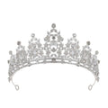 Baroque bride headdress crown with rhinestone detailing in silver and gold colour options