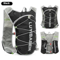 Multifunctional nylon running backpack with reflective details in six colours including black, blue, and orange